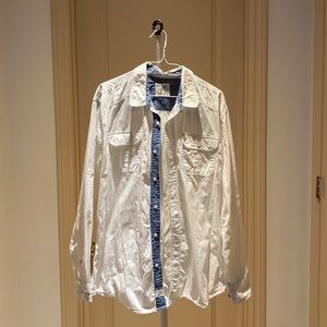 PD&C - white button up long sleeve shirt XL male size